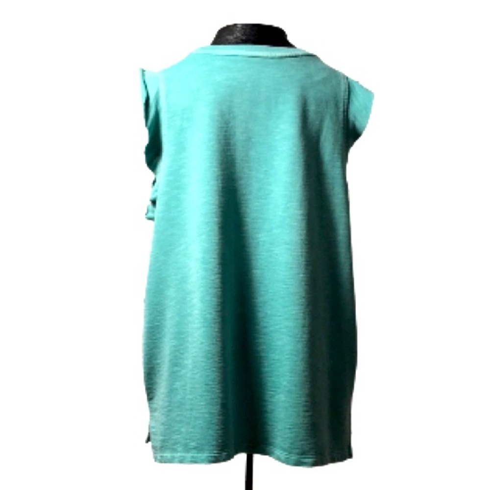 NWT Mineral Wash Sweatshirt Ruffle Sleeveless Top - Picture 3 of 5